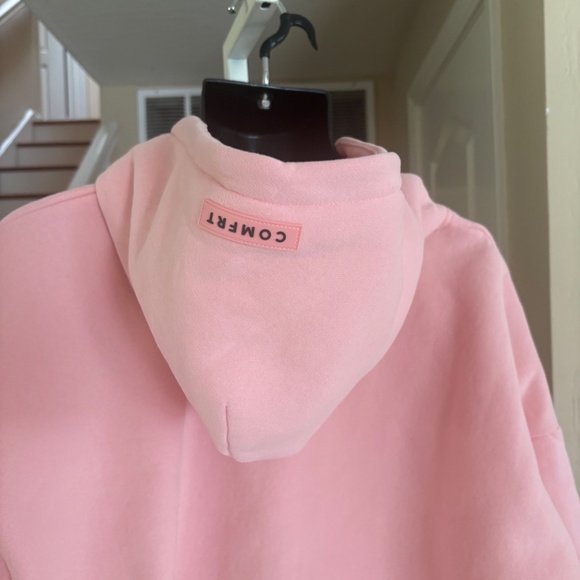 NWOT Comfrt Cozy Pastel Pink Hoodie & Sweat Pants 2 Piece Set Unisex XL - Picture 6 of 6